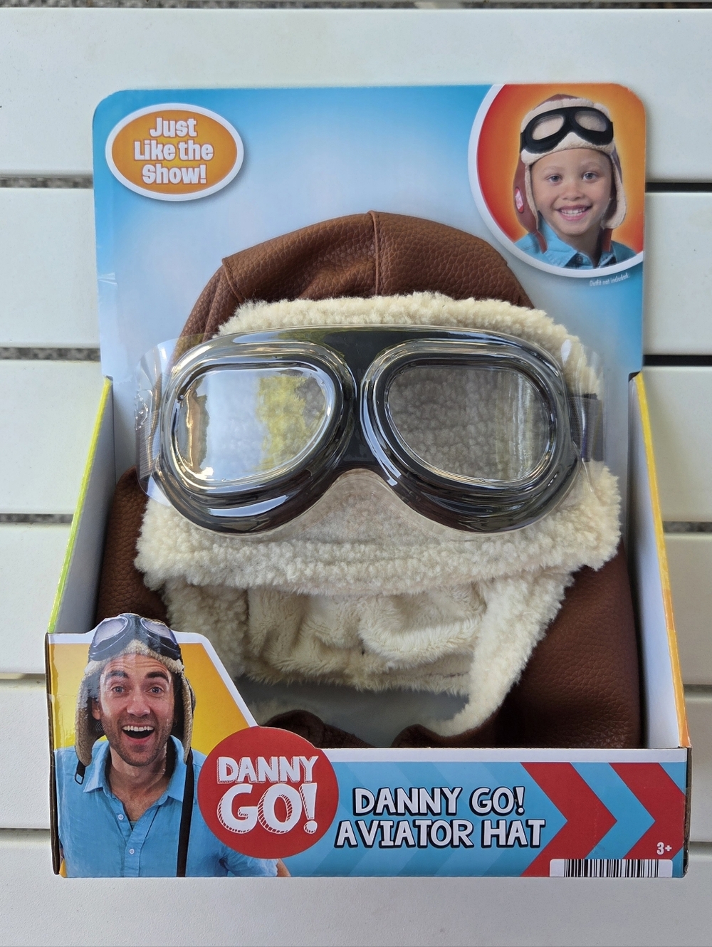Danny Go! Aviator Hat with Goggles - Brown and Cream Brand New NIB